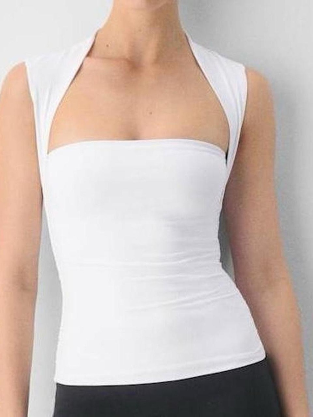 Aritzia Cream White Contour Flourish Top